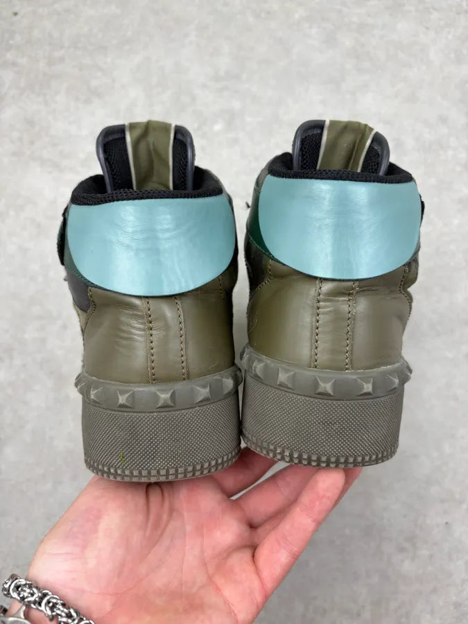 Valentino Khaki Leather Camo High Sneakers OwmCHLT 6