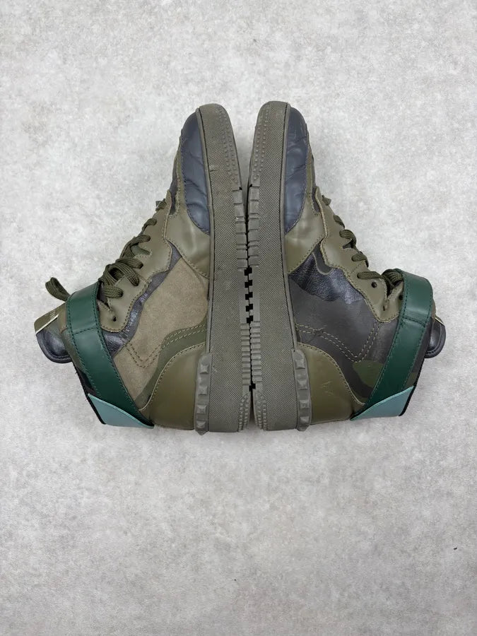 Valentino Khaki Leather Camo High Sneakers OwmCHLT 5
