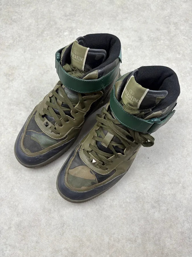 Valentino Khaki Leather Camo High Sneakers OwmCHLT 2