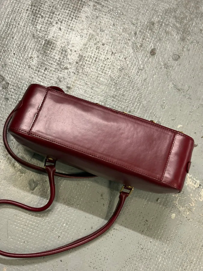 Valentino Red Glamour Gold Studded Leather Handle Bag CEKBkMT 5