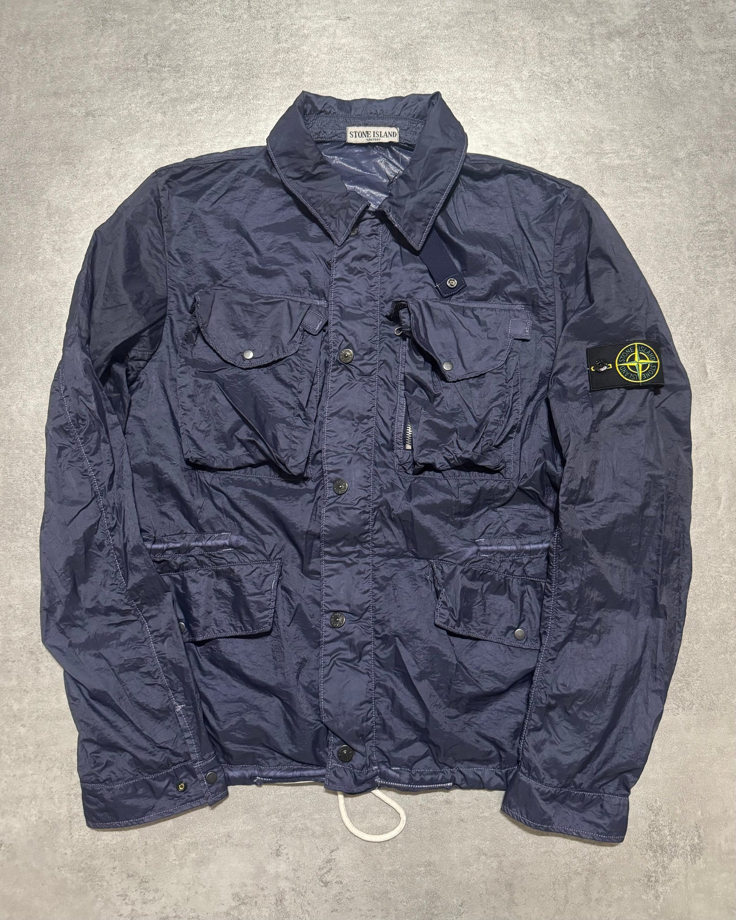 2000s Stone Island Nylon Navy Light Tactical Cargo Jacket (S/M) - 1