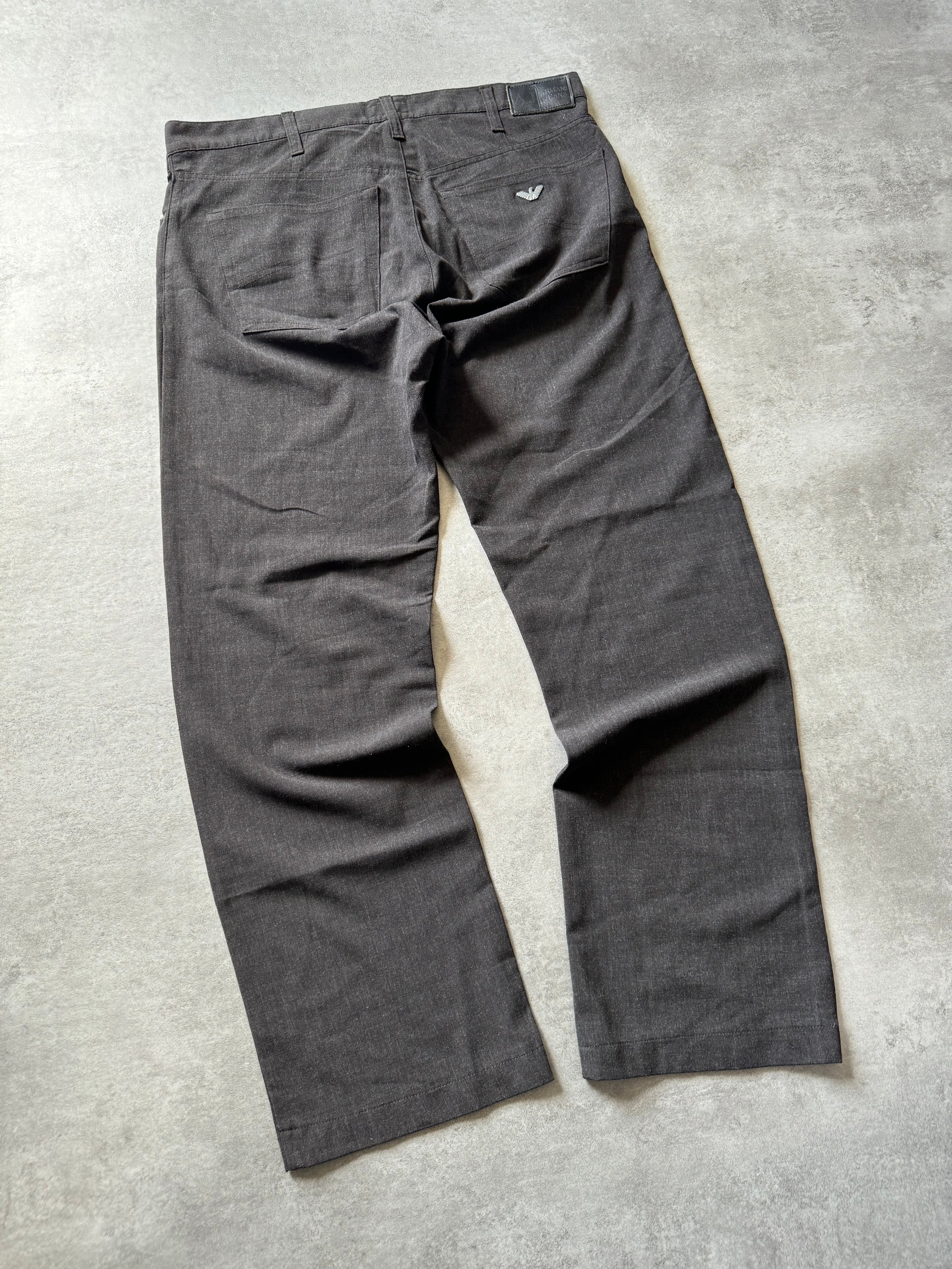 2000s Armani Anthracite Cozy Pants   (XL) - 3