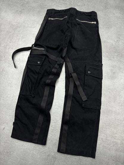 AW2003 Dolce & Gabbana Black Cargo Bondage Military Pants (M) - 5