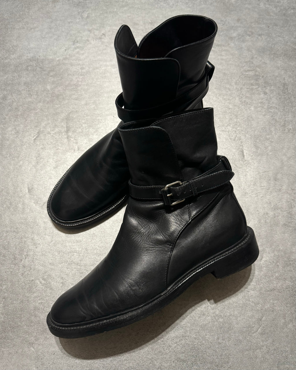 Celine Black Strap Leather Minimalist Boots (40) - 8