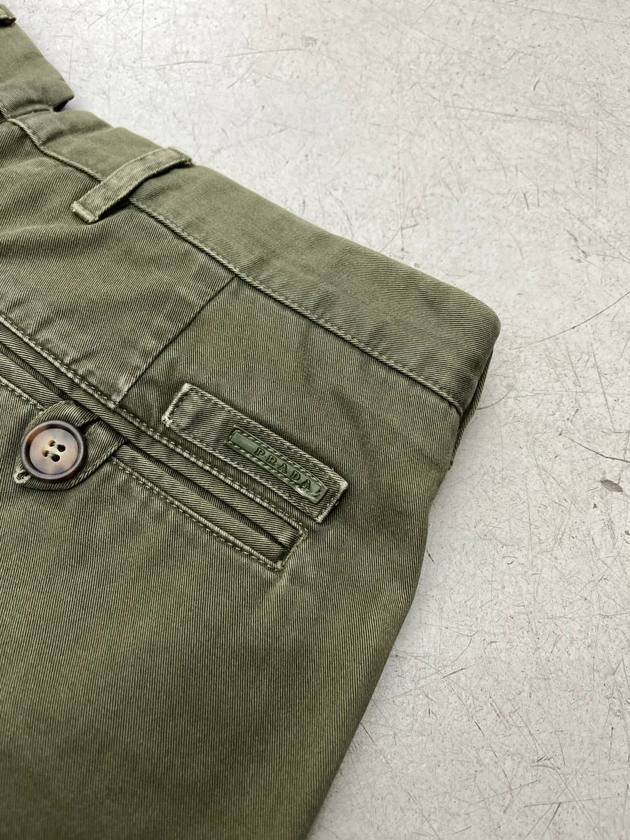 AW2011 Prada Straight Minimalist Khaki Pants vepCTIom 9