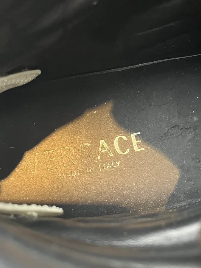 Versace Beige Leather Quilted High Sneakers zcWLeZX 8