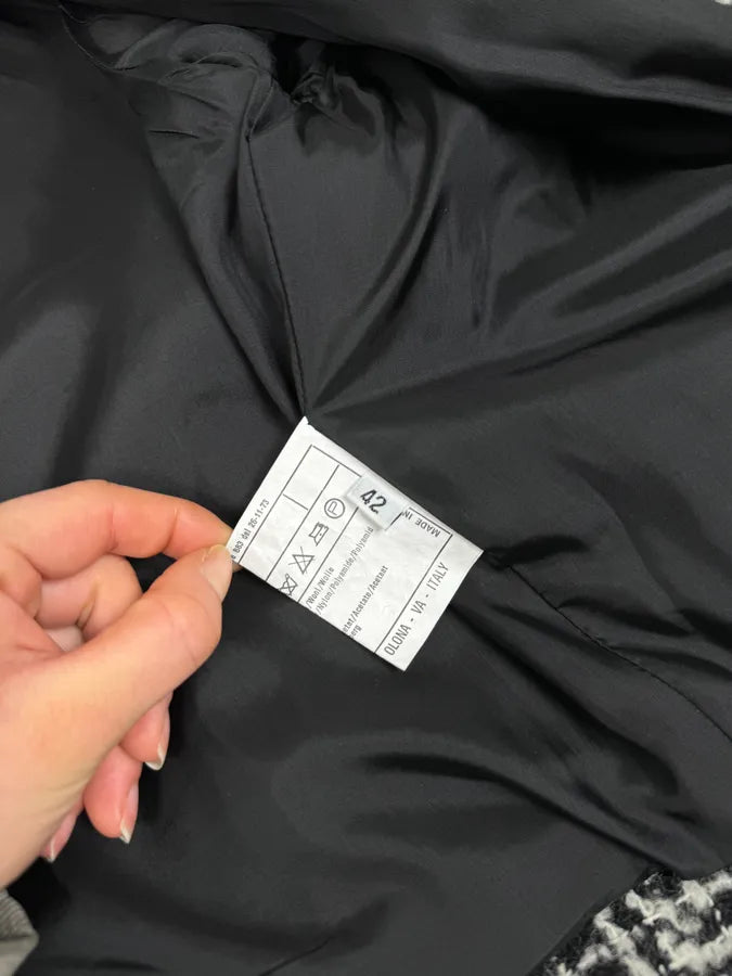 Versace Black & White Tweed Classy Jacket dpNowfk 9