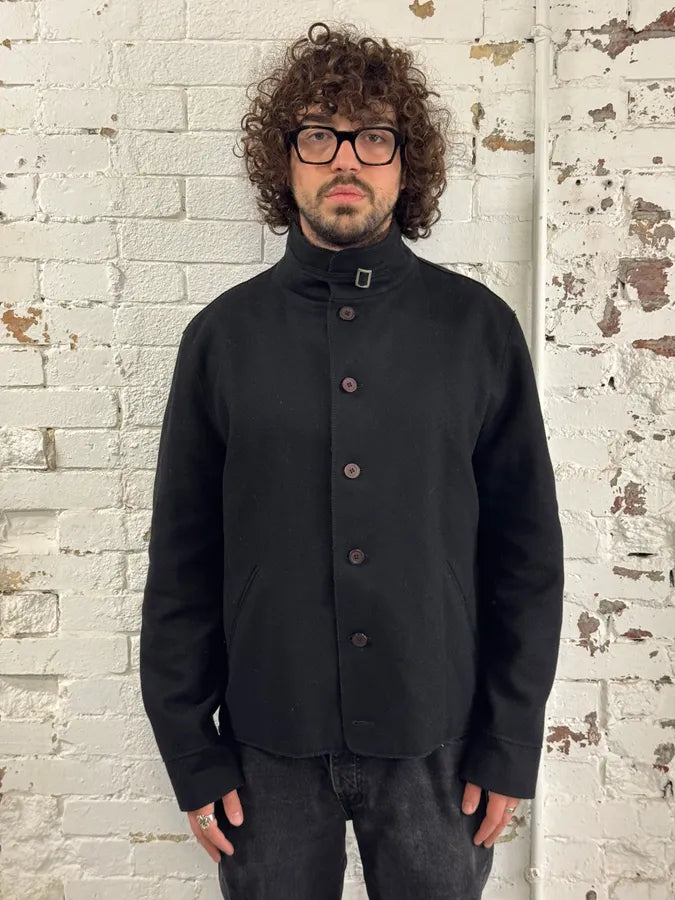 Versace Black Classy Wool Buttoned Jacket GAmBzrq 1