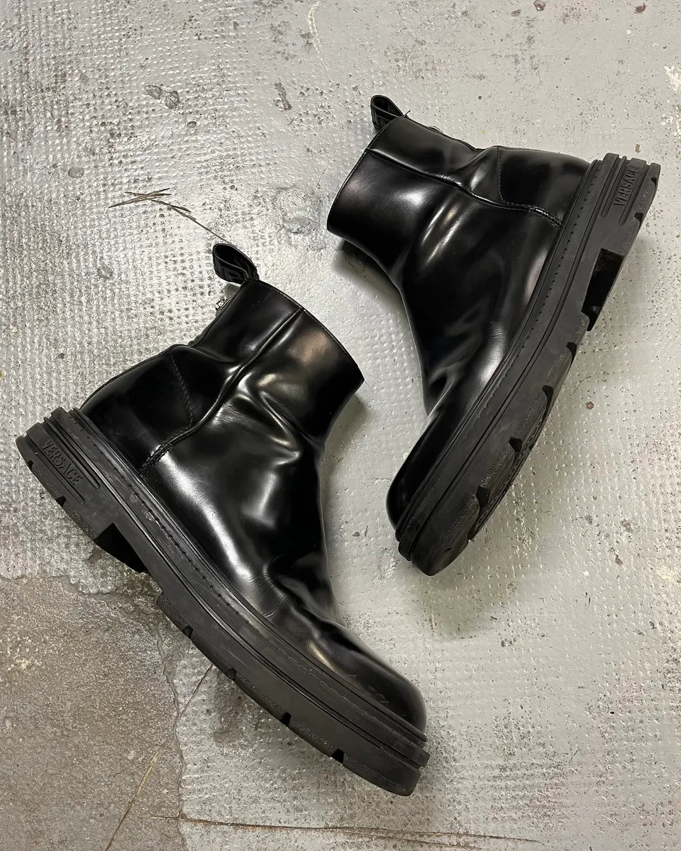 Versace Black Leather Boots  gkhYEMl 1