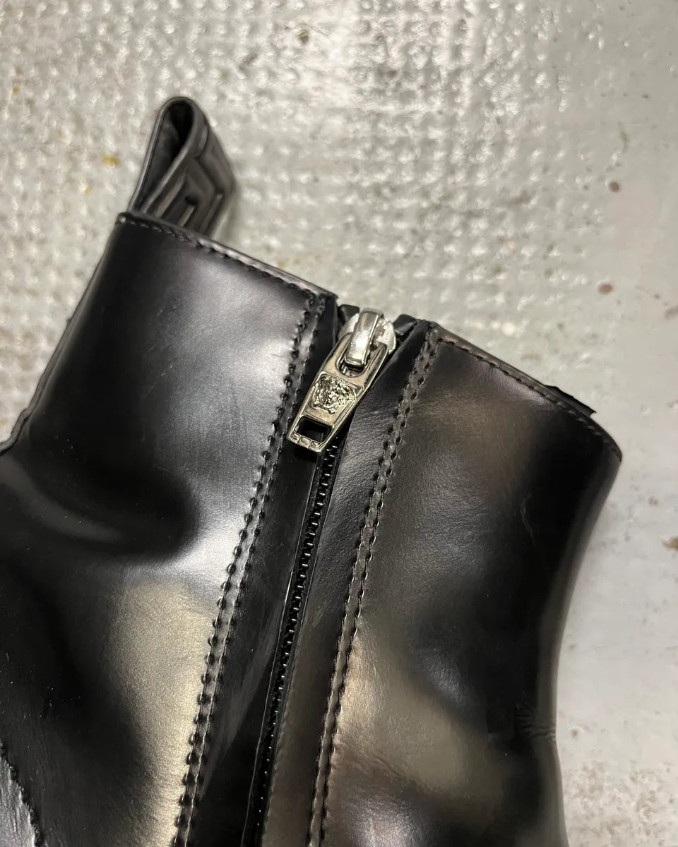 Versace Black Leather Boots  gkhYEMl 5