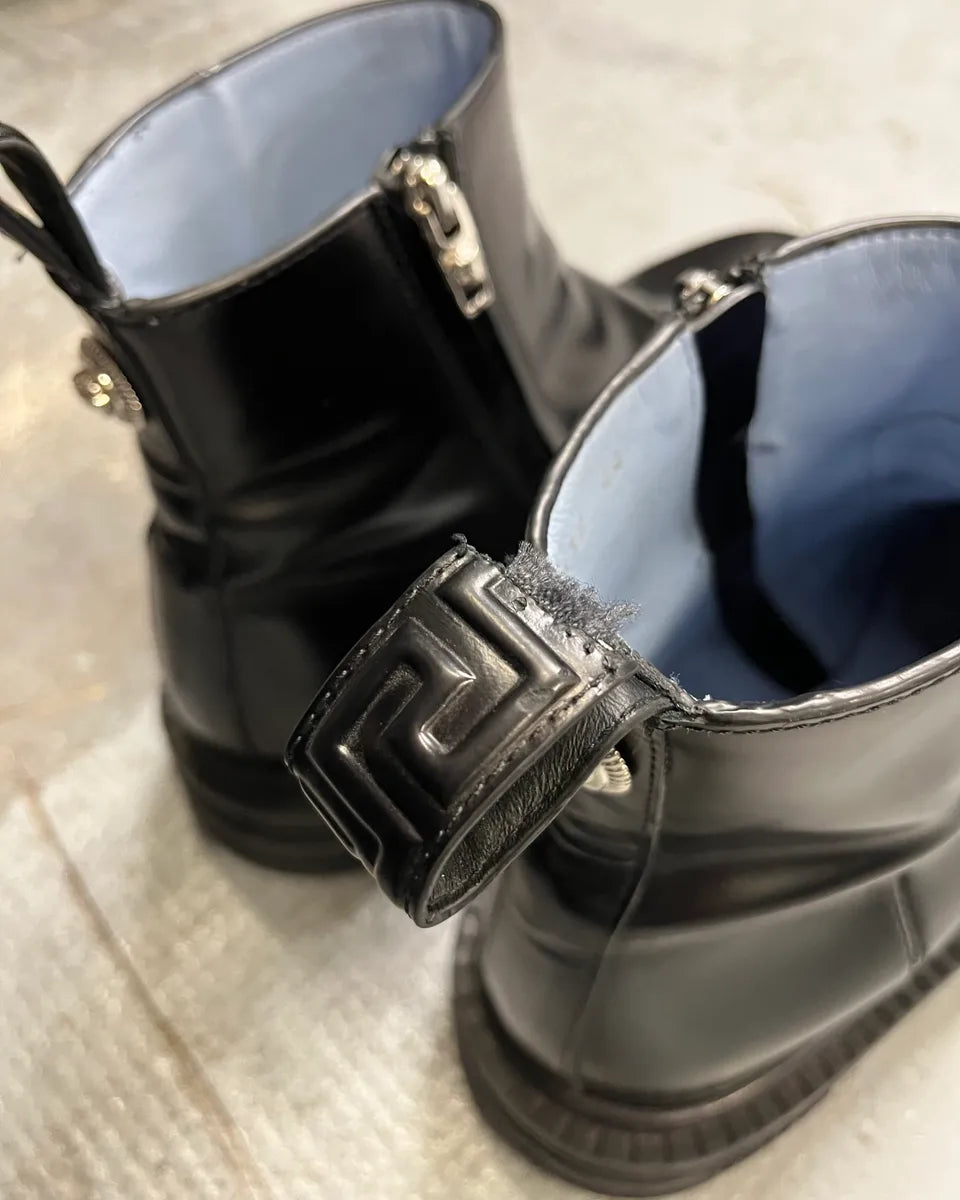 Versace Black Leather Boots  gkhYEMl 8