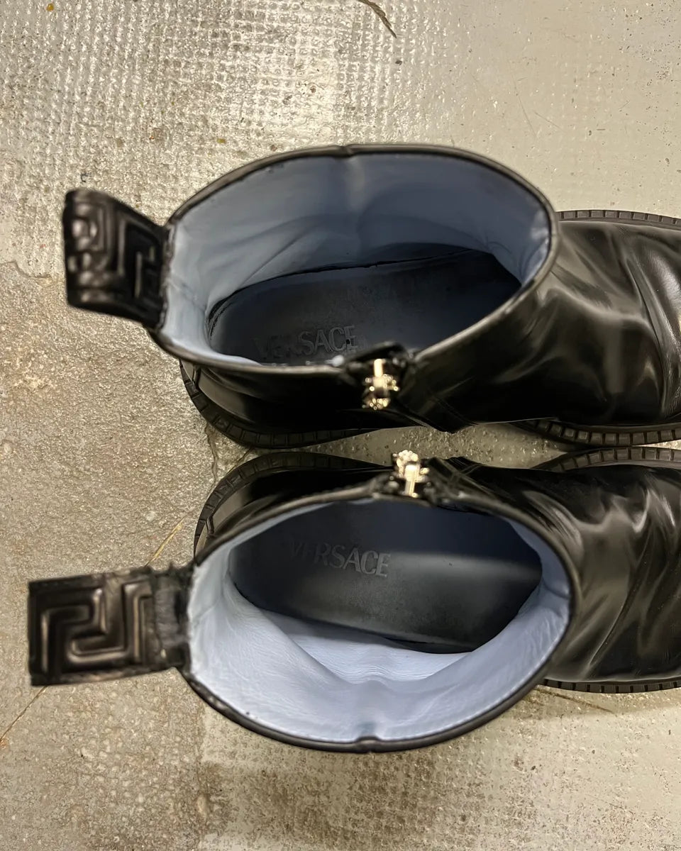 Versace Black Leather Boots  gkhYEMl 9