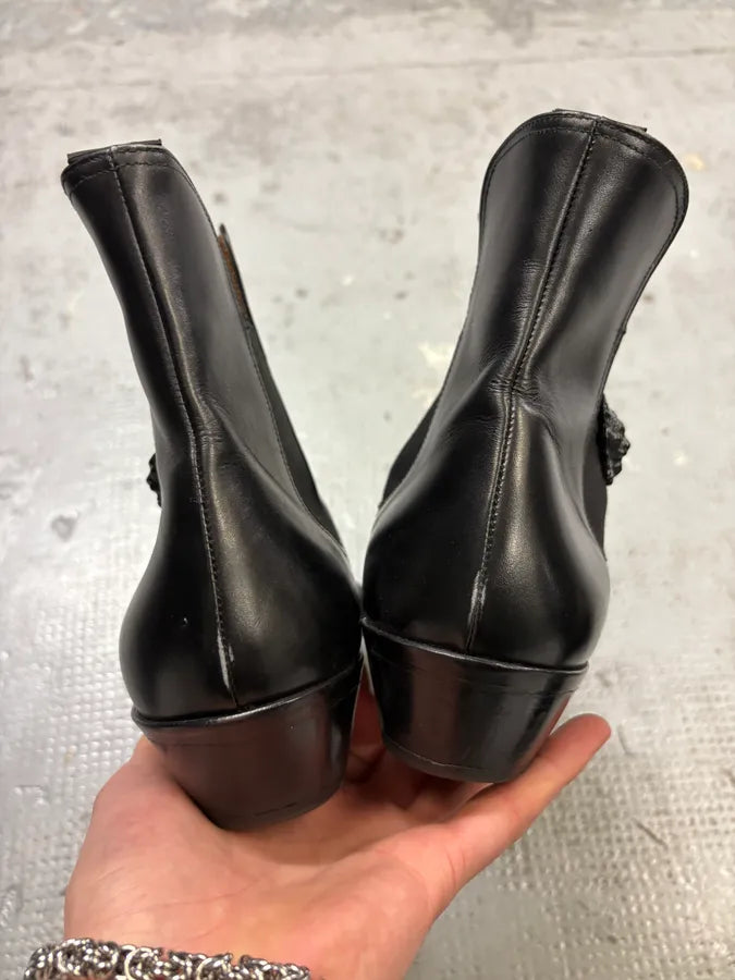 Versace Black Leather Classy Chelsea Biker Boots  aVkHjbN 5