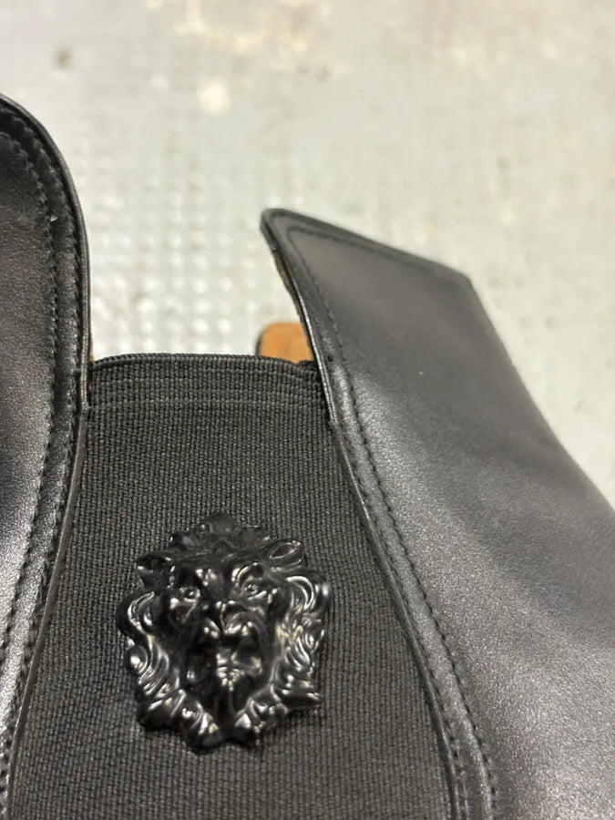 Versace Black Leather Classy Chelsea Biker Boots  aVkHjbN 8