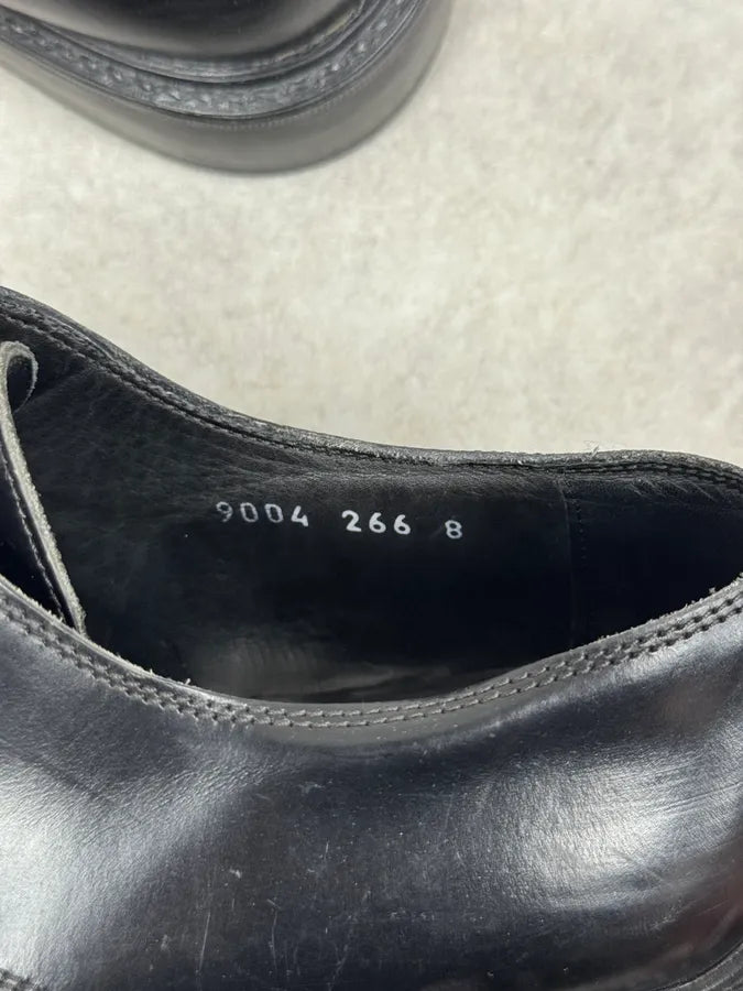 Versace Black Leather Derby Shoes AMOryLh 7