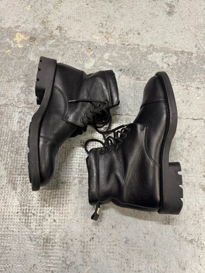 Versace Black Leather High Boots ZIjsKaf 6