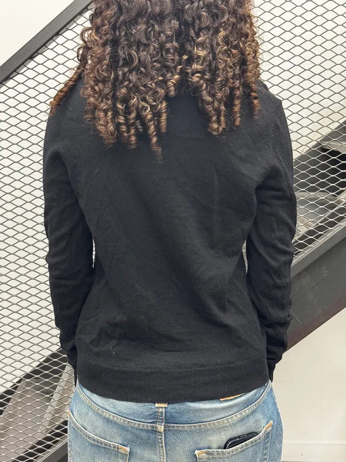 Versace Black Lifting V-Neck Wool Sweater PSsZsTL 3