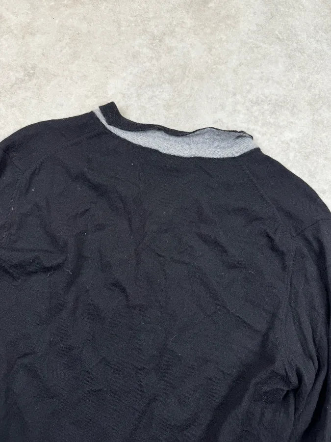 Versace Black Lifting V-Neck Wool Sweater PSsZsTL 5