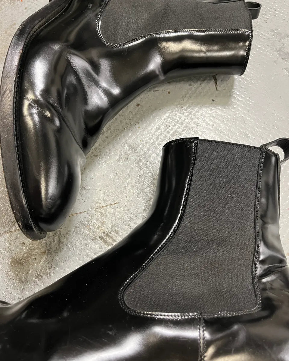 Versace Black Minimalist Leather Boots  wpDBDeM 3