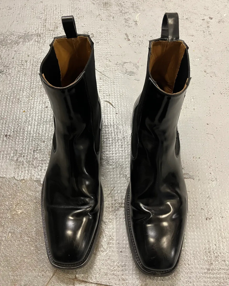 Versace Black Minimalist Leather Boots  wpDBDeM 4