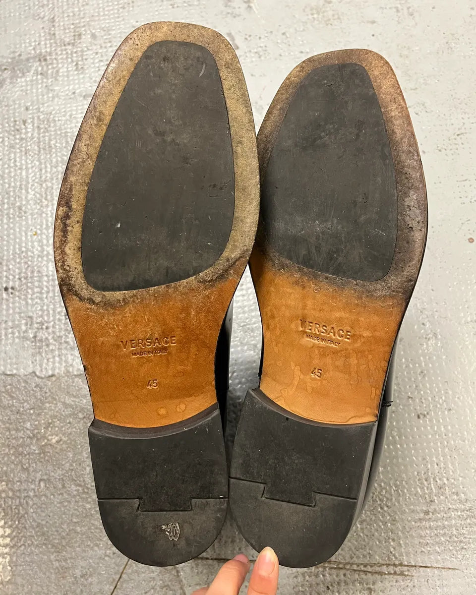 Versace Black Minimalist Leather Boots  wpDBDeM 6