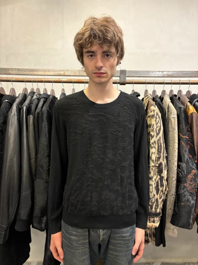 Versace Black Modern Cotton Sweater (M) EczZptV 1