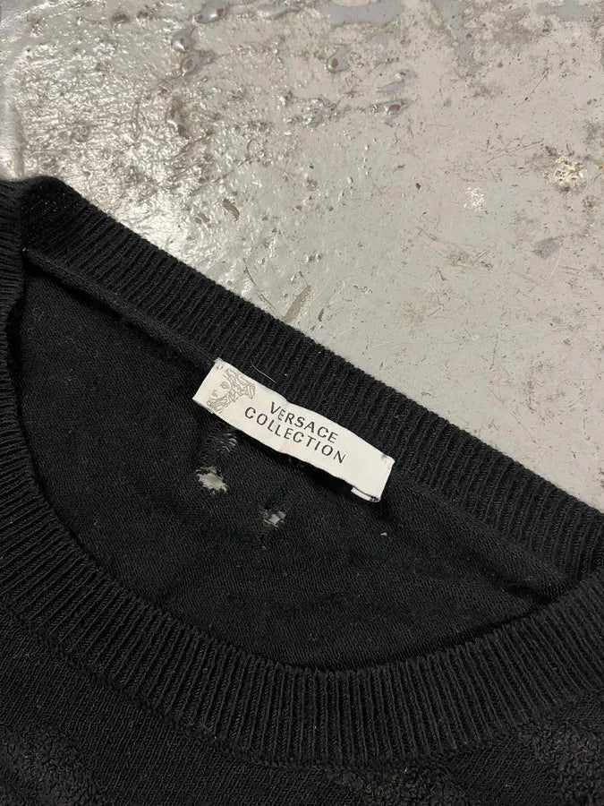Versace Black Modern Cotton Sweater (M) EczZptV 6