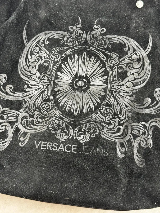 Versace Black Ornamental Baroque Suede Tote Bag wngdMtc 6