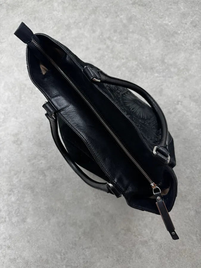 Versace Black Ornamental Baroque Suede Tote Bag wngdMtc 9