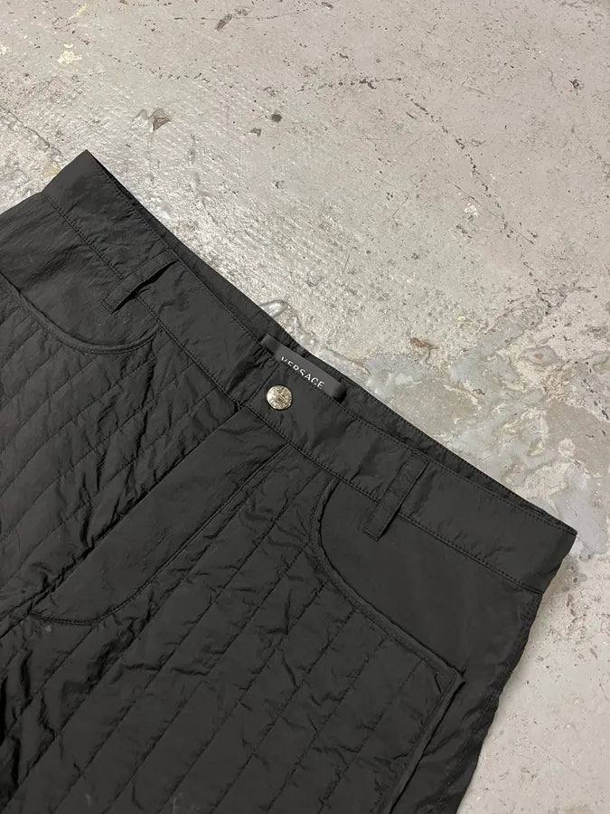 Versace Black Quilted Pants cCXssvg 2