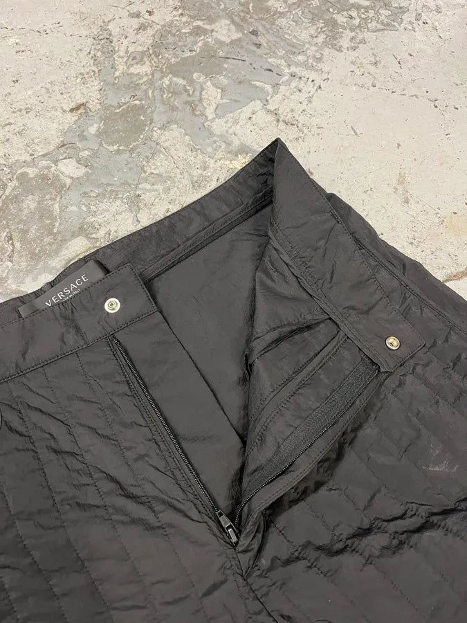 Versace Black Quilted Pants cCXssvg 6