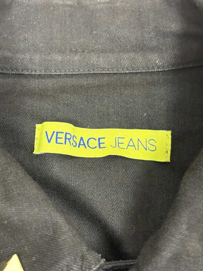 Versace Black Studded Embellished Trucker Jacket NxWUpRX 9