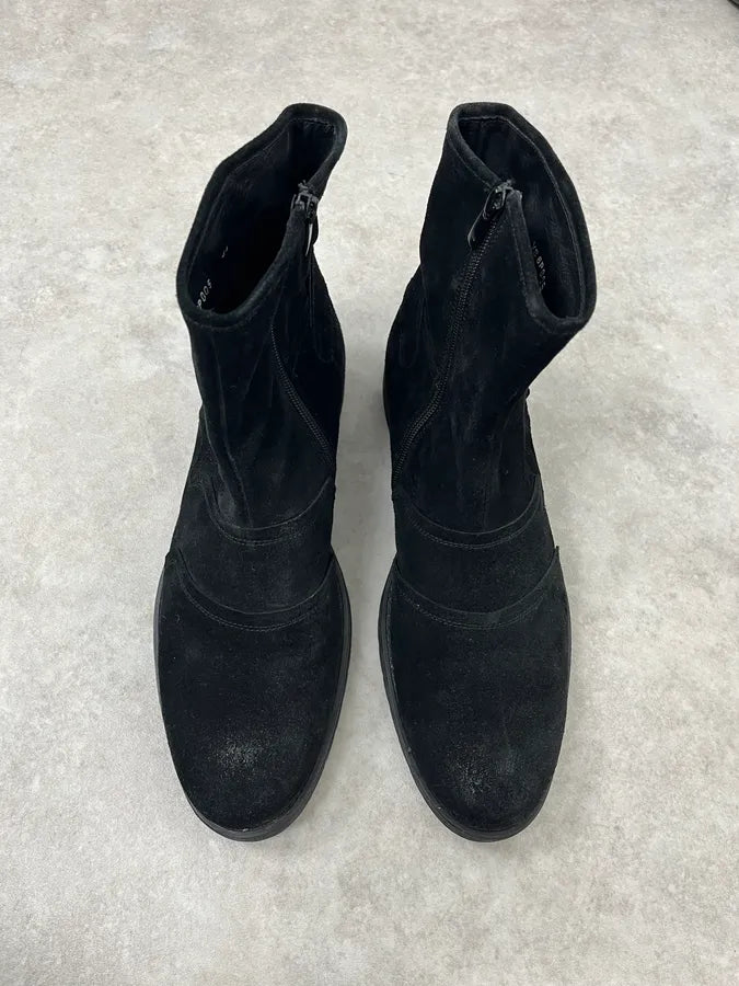 Versace Black Suede Leather Ankle Boots FarKxDh 2