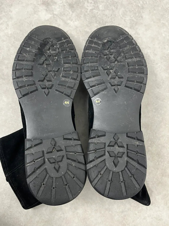 Versace Black Suede Leather Ankle Boots FarKxDh 6