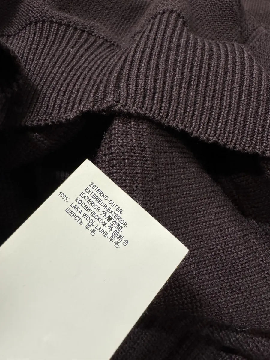 Versace Black V Neck Bordeaux Wool Sweater (M) 9