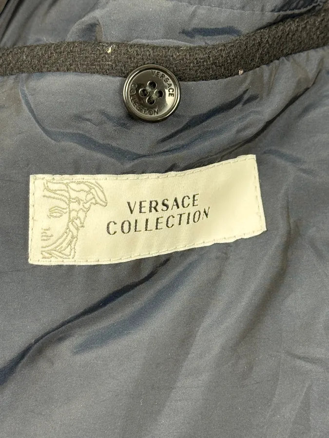 Versace Navy Wool Fur Collar Classy Bomber Jacket cHgauww 10