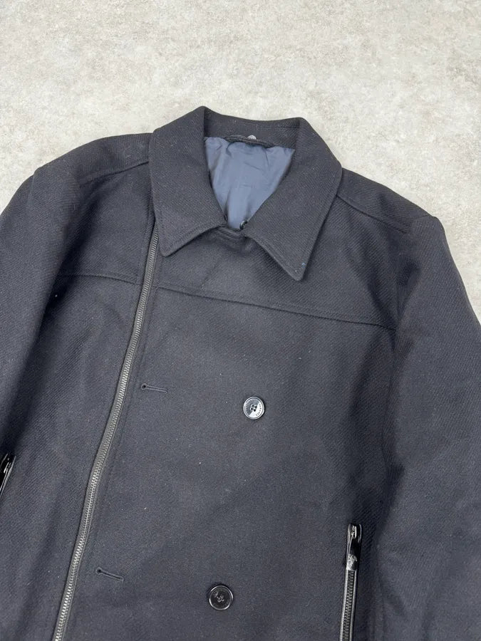 Versace Navy Wool Fur Collar Classy Bomber Jacket cHgauww 6