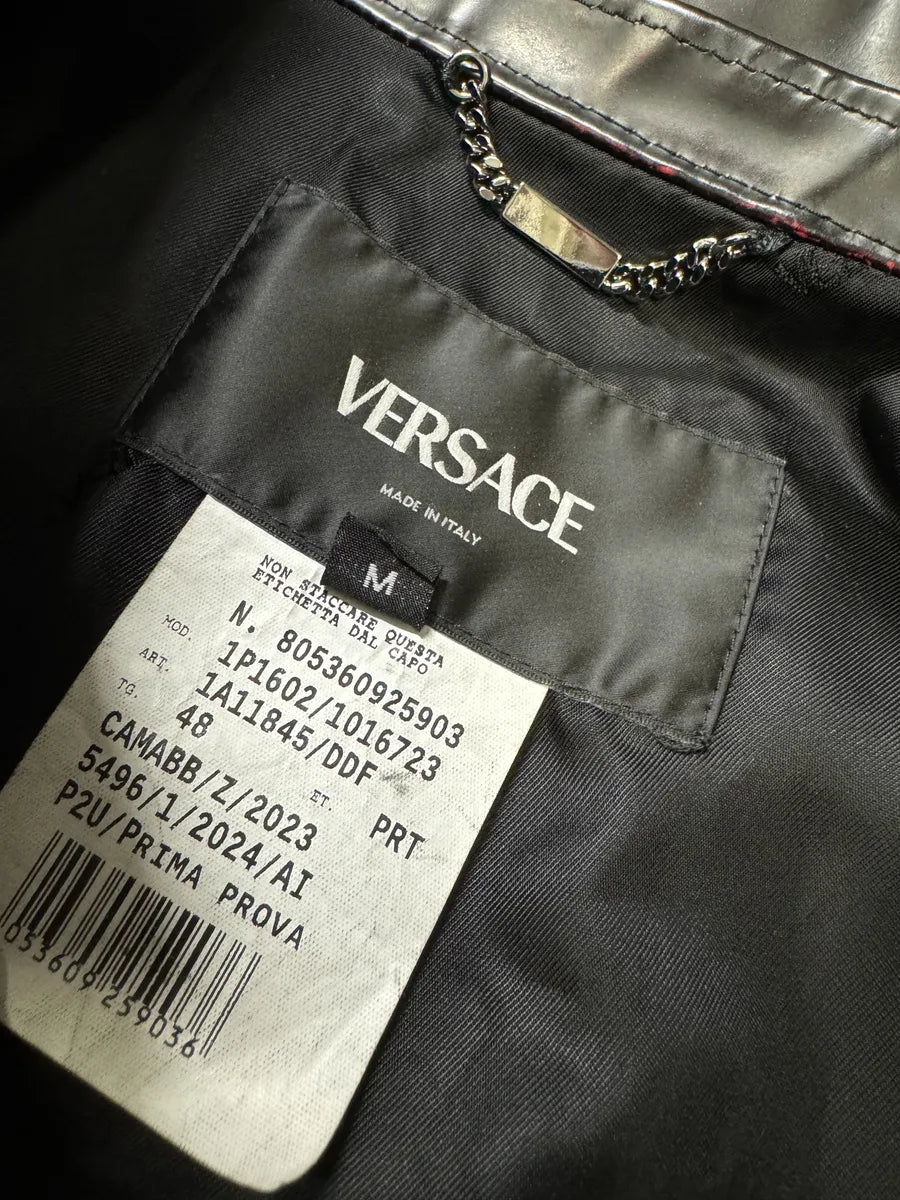 Versace Blood Burgundy & Black Leather Jacket blFHVLe 10