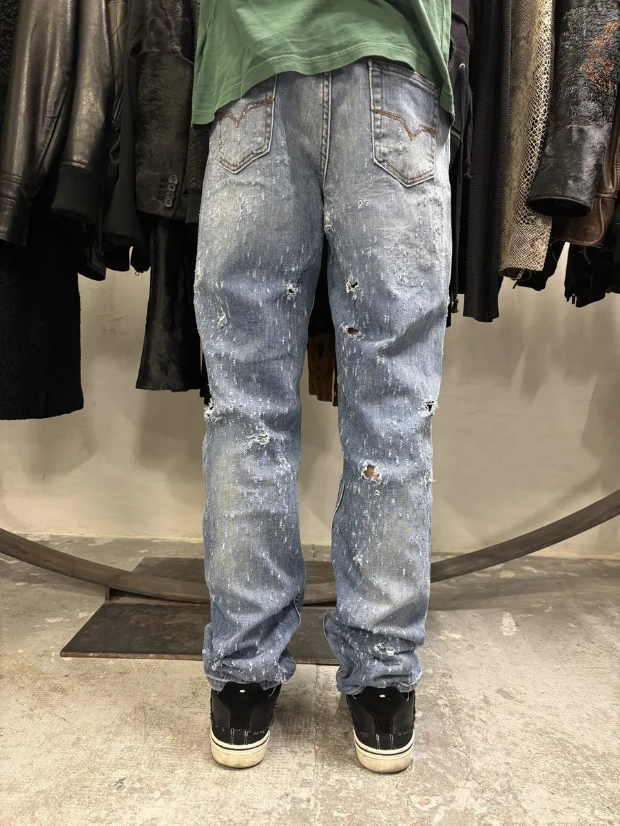 Versace Blue Ripped Denim Jeans ZwykdoA 2