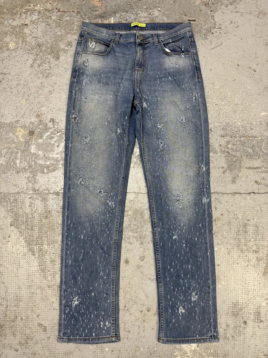 Versace Blue Ripped Denim Jeans ZwykdoA 3