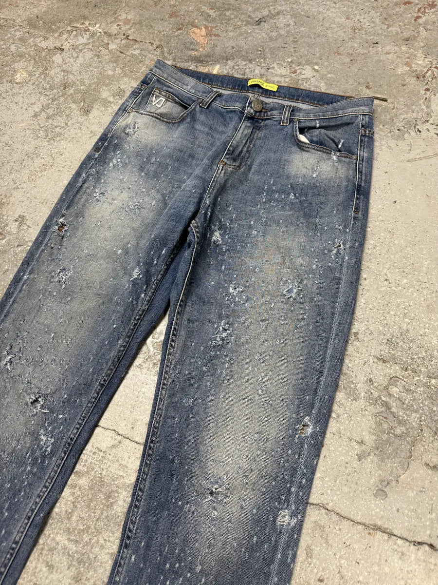 Versace Blue Ripped Denim Jeans ZwykdoA 5
