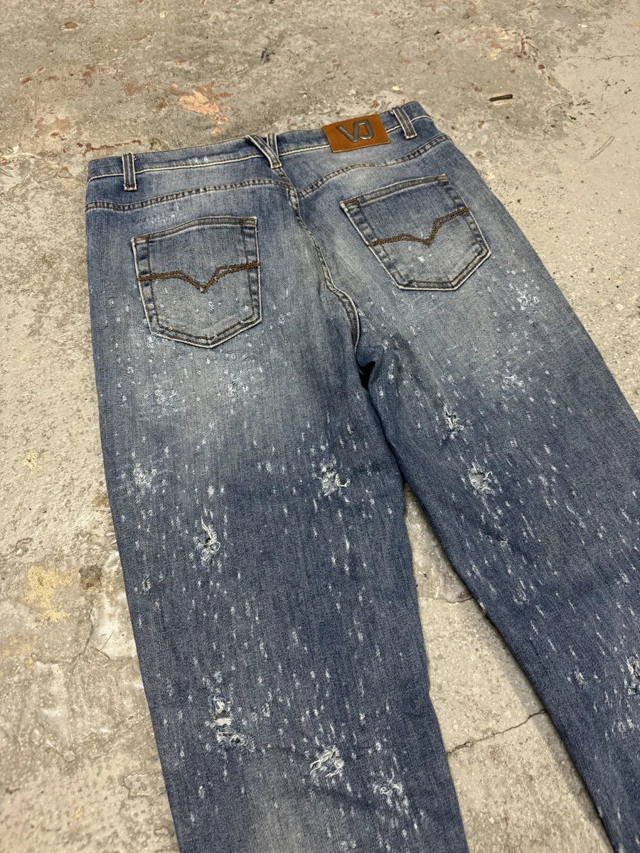Versace Blue Ripped Denim Jeans ZwykdoA 7