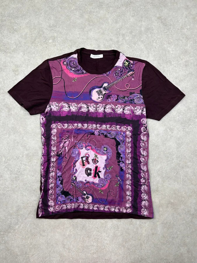 Versace Burgundy Purple Rock Guitar T-Shirt UwmDlfX 2