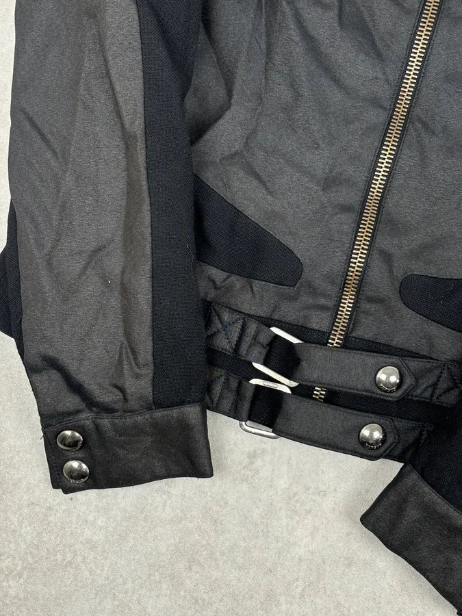 Versace Geometrical Grey & Black Biker Jacket FzNftAd 8