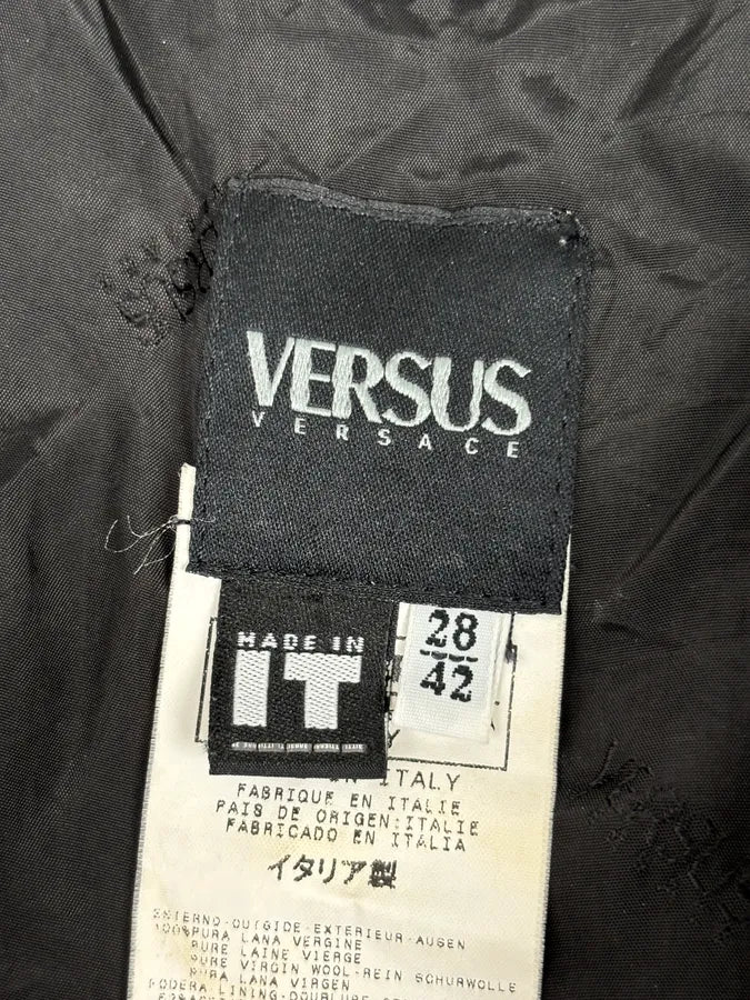 Versace Geometrical Grey & Black Biker Jacket FzNftAd 9