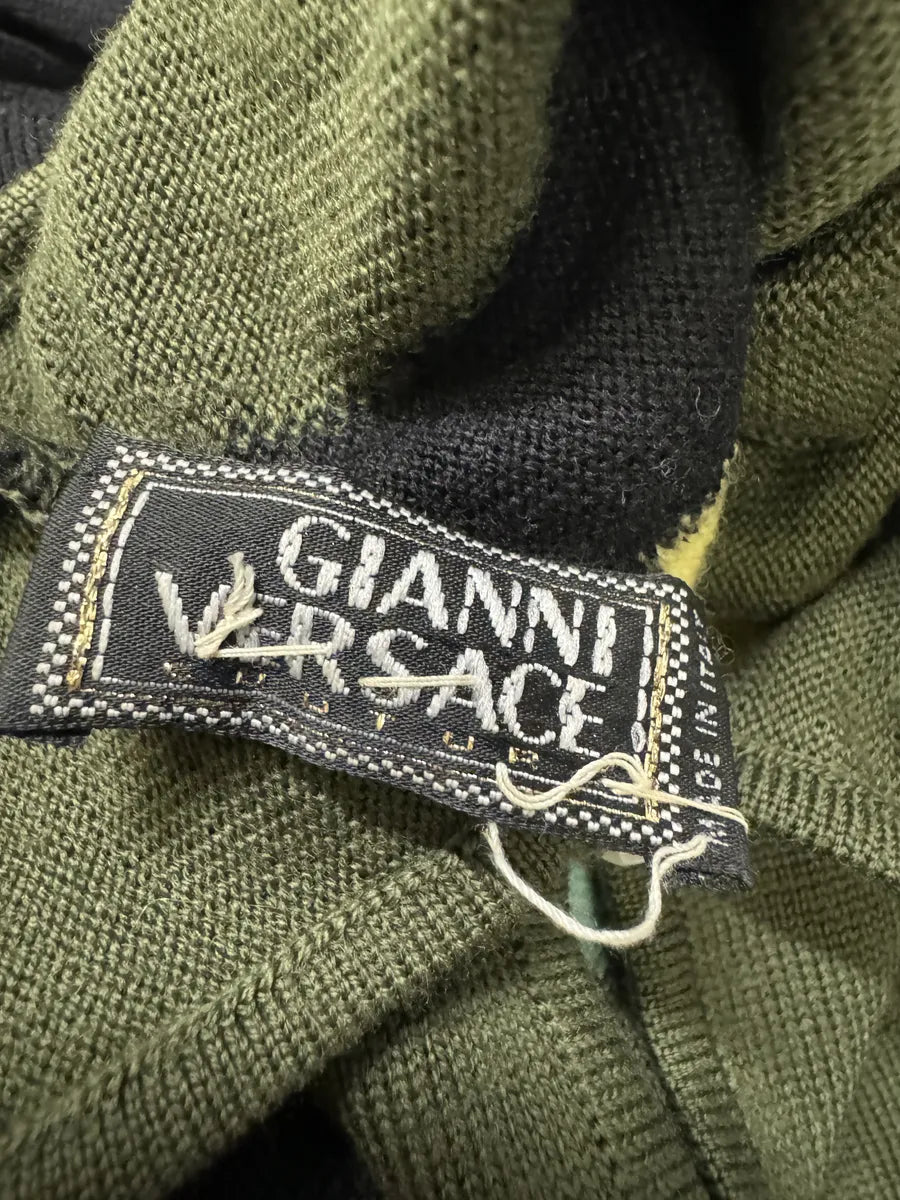 Versace Green Spiral Turtleneck Sweater SPxVdUD 3