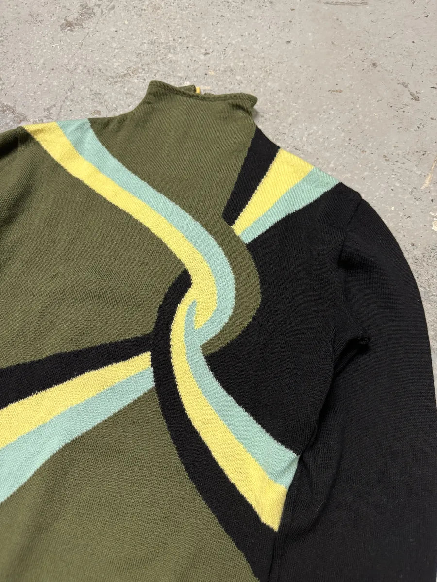 Versace Green Spiral Turtleneck Sweater SPxVdUD 4
