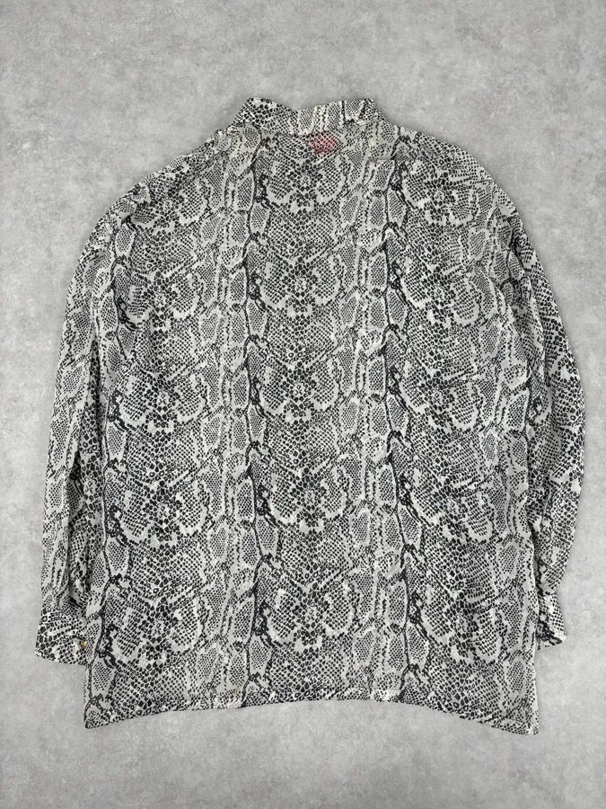 Versace Jeans Grey Python Print Silk Shirt  IChqEbZ 4