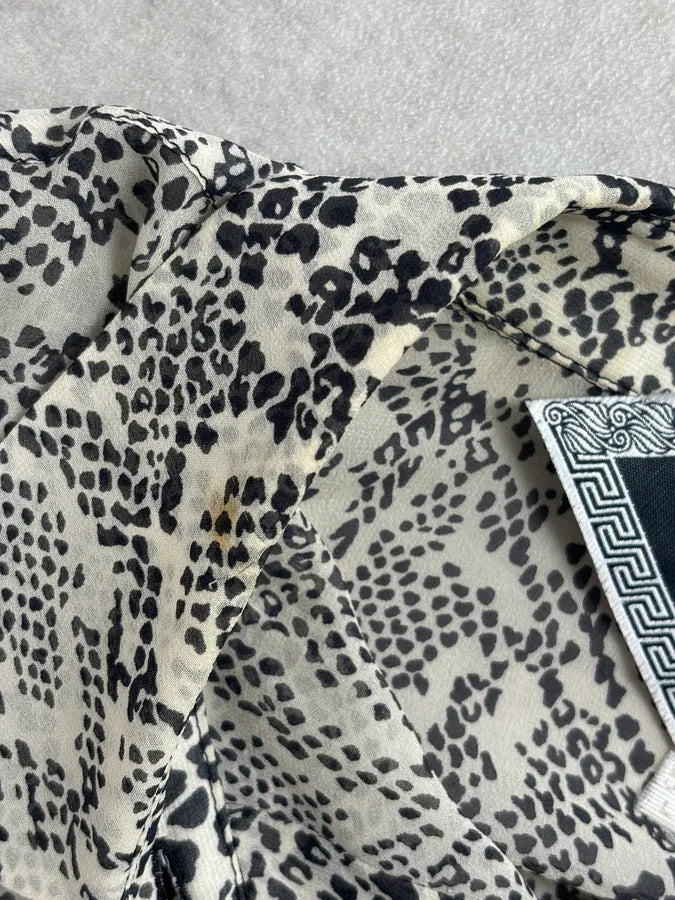 Versace Jeans Grey Python Print Silk Shirt  IChqEbZ 11
