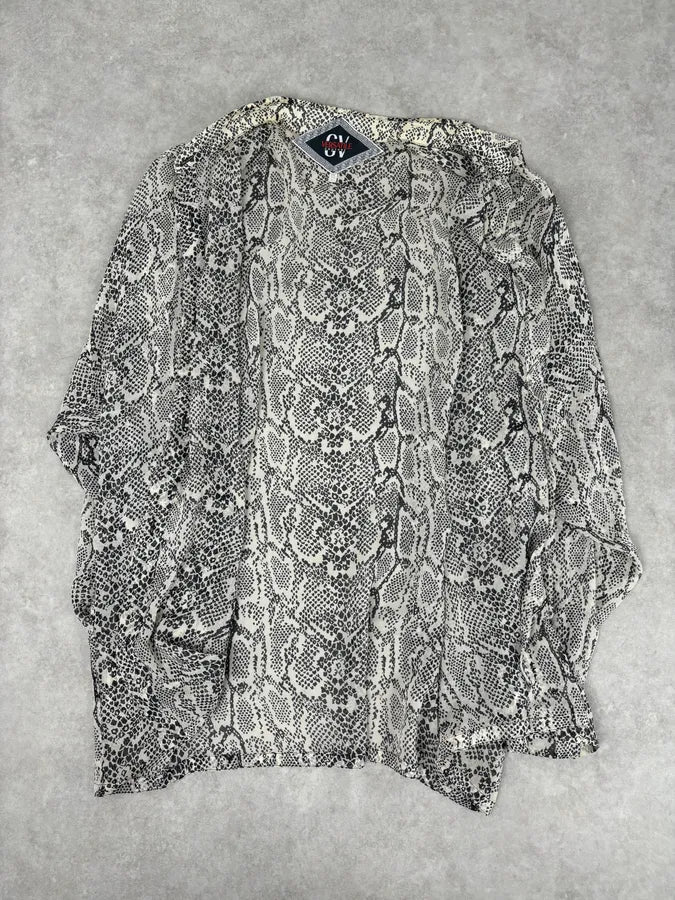 Versace Jeans Grey Python Print Silk Shirt  IChqEbZ 6